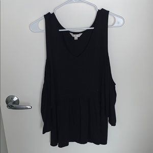 Open Shoulder Black Top